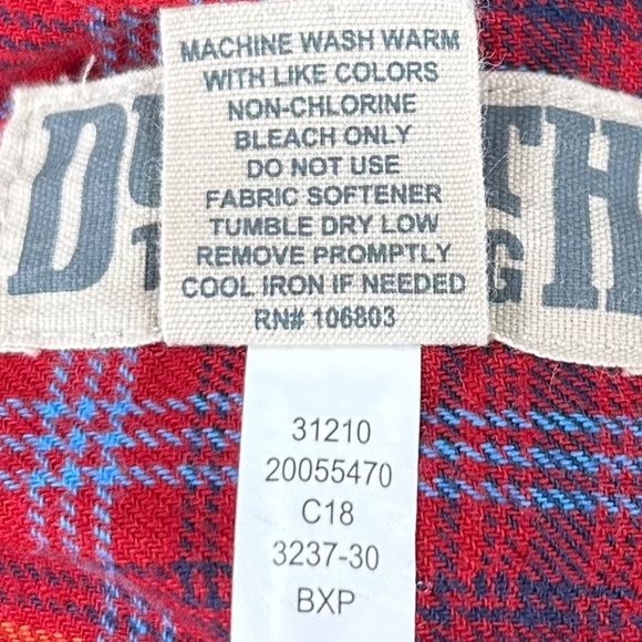 Duluth Trading Company Men's Red Plaid Flannel Cotton Blend Shirt Size M - Picture 4 of 8